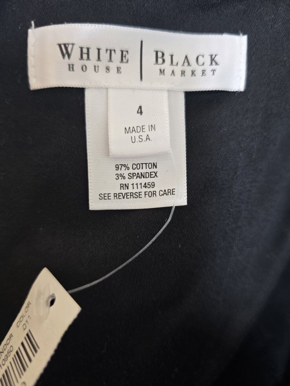 White House Black Market Black Floral Trim Strapless Cocktail Sheath Dress Sz.4 - Picture 10 of 12